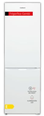 Corbero - Frigorífico Combi | CCH200322NFW | No Frost | 326L | 201cm| Luz LED | Fresh Box | Cajón Crisper | Estantes de Cristal Ajustables | Blanco