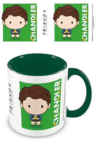 FRIENDS Pyramid International (Chandler Chibi) Tazza in ceramica con interno verde, 315 ml, taglia unica