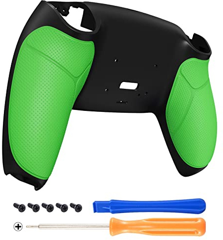 eXtremeRate Carcasa Trasera Rediseñada con Goma en Agarre Compatible Rise Remap Kit para ps5 Mando-No Incluye Control y Rise Remap Board(Verde)