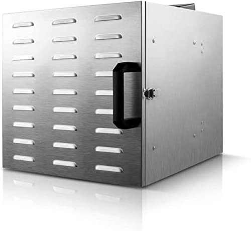 Deidratatore alimentare in acciaio inossidabile, asciugatrice silenziosa da 1000 W con display digitale, controllo della temperatura 30 ~ 90 ° C, adatto per asciugare verdure, frutta, fiori, ecc.