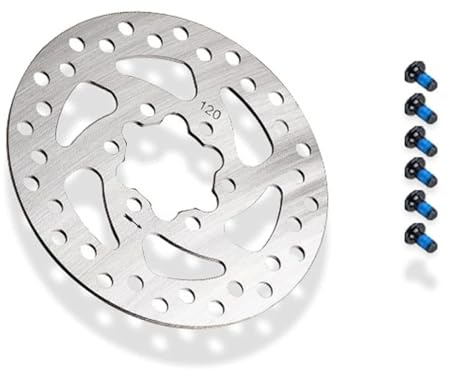 VOLOHAS Disque de Frein en Acier Inoxydable avec 6 Trous de Frein à Disque Rotor 120 mm pour Kukirin G2 Pro/NIU KQi3/KQi3 MAX/KQi3 PRO/Segway Ninebot F3/G3/ZT3/ZT3 Pro Plaquettes de Freinage