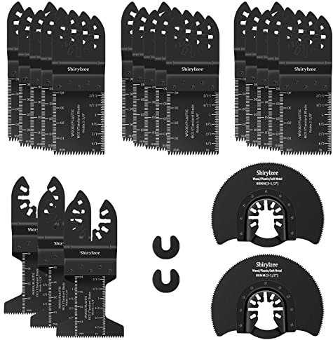 20PCS Oscillating Tool Blades Universal Wood Metal Oscillating Multitool Blades Tool Kits Compatible with Fein Multimaster, Bosch, Dremel, Ryobi, and More for Wood and Metal