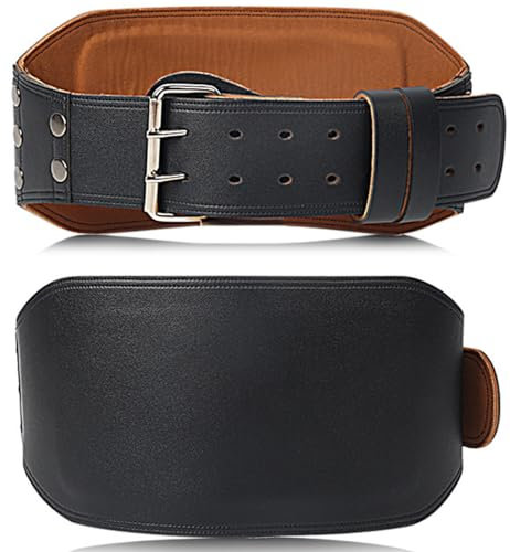 Ouya Gewichthebergürtel, breiter robuster Pro-Ledergürtel mit verstellbarer Schnalle, stabilisierende Unterstützung für den unteren Rücken, 15,2 cm breit, für Gewichtheben, Bodybuilding