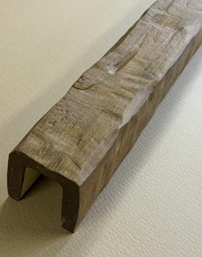Trave in PU effetto legno MB 2, 2 metri, 12 x 12 x 200 cm, marrone scuro, rovere rustico, perfetto per il legno antico