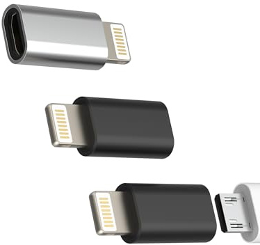 Lot de 3 adaptateurs micro USB vers USB C - Accessoires Android femelle vers type C mâle - Convertisseur de type C pour Apple iPhone15 Pro Max Plus pour iPad Air4 Compatible avec Samsung