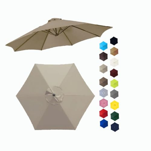 BEEGMA Toldo de Recambio de Sombrilla de 2.0/2.30/2.50/2.70/3.0m Tela para Sombrilla para Patio 6/8 Varillas Exterior Tela Toldo Repuesto (Color : Top, Size : 2.50m/8.2FT-6Ribs)