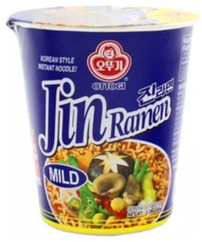 Jin Ramen Cup d'Ottogi Mild et Spicy 65g/Bol - Offres de 6, 12 et 18 Bols - Livraison Gratuite France (12, Mild)