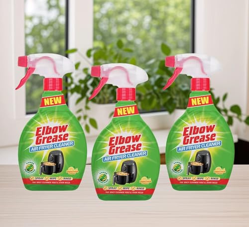3 x Air Fryer Cleaner Elbow Grease Degreaser Spray Lemon Fresh 500ml Trigger Bottle Spray Clean Wipe