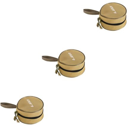 Anneome 3stücke Runder Angelzubehör Aufbewahrungstasche Aus Tragbar Und Schockabsorbierend Für Outdoor-angeln Khakifarbene Einlagige Lösung Für Ihre Angelausrüstung