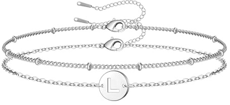 RMMD Armband Damen Gold Silber, Gold Armband mit Buchstaben Damen Personalisiertes Buchstaben Silber Armbänder Schmuck Geburtstagsgeschenke für Frauen Mädchen