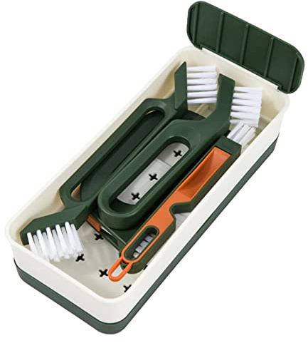 MOAIYU 4-in-1 Small Grout Brush Cleaner Tool for Baseboard Narrow Corner Spaces Detail Household Scrub Brushes
