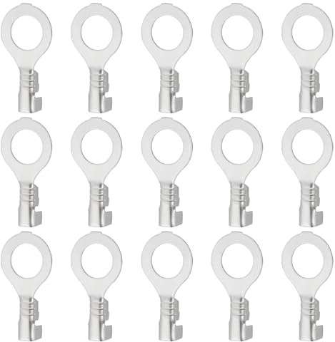 Create idea 30pcs M6 Eyelet Ring Connector High Temp Resistant Eyelet Wire Connector Suitable for 2.5mm Cable Non-Insulated Battery Cable Connector