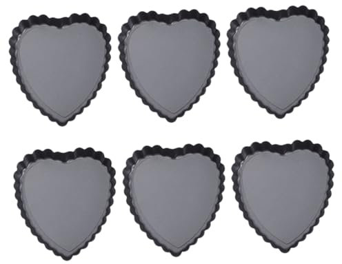 IMIKEYA 6pcs Heart Pan Nonstick Tart Pans Wavy Edge for Baking Pies Desserts for Parties Special Occasions