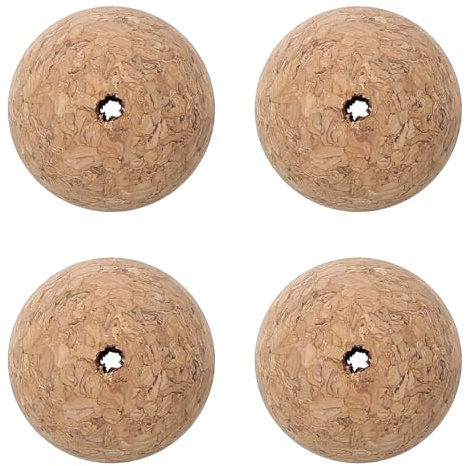 QUARKZMAN 4 Stück Weinkaraffen Korkball 30mm/1,2 Zoll Holzkorkenstopfen | Holzkugelstopfen, Korkkappen Stopfen, für Weindekanter Glasflasche Ersatz