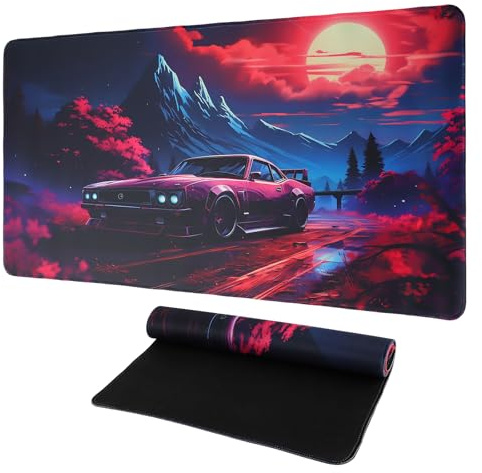 GmeDhc Schreibtischunterlage XXL Mauspad Gaming, Schreibtischunterlage Auto Maus Pad, 900x400 mm Großes Mauspad Gaming, Laptop Schreibtisch Unterlage