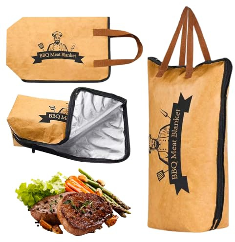 LUMOOM 15in Coperta Da Grill Per Il Riposo Della Carne, Coperta Riutilizzabile Per Brisket, Coperta BBQ Con Cerniera, Borsa Termica Per Il Riposo Della Carne, Coperta BBQ Impermeabile