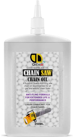Chainsaw Chain & Bar Oil For All Makes & Models, Premium Lubricant, Anti Rust Chainsaw Chain, Non Toxic Lubricating Bio Mineral (250ml)