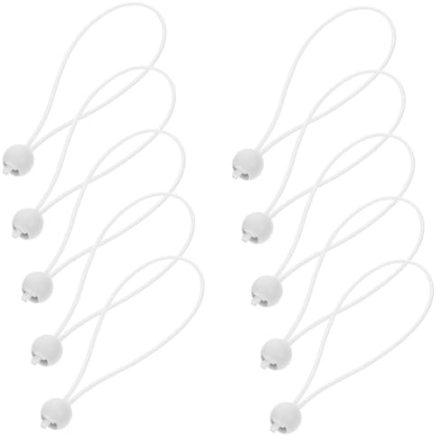 Hemobllo Lot de 10 Tendeurs Élastiques avec en Plastique pour Parapluie Sangle De Bâche Robuste Corde De Camping Fixation Facile 20cm Blanc pour Extérieur Utilisation Polyvalente