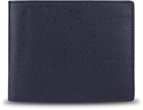 bugatti Lima Geldbörse für Herren aus Leder, Portemonnaie Druck in schwarz