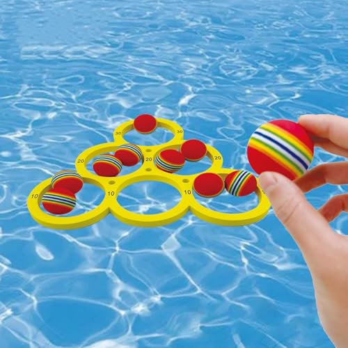 Lanzamiento De Bolas De Piscina Flotante,juego De Piscina De Lanzamiento De Agua,Juguete DePiscina Para Lanzar,Divertido Juego De Lanzamiento De Agua Con 10 Bolas,JuegoDe JuegosDe Juguetes ParaPiscina