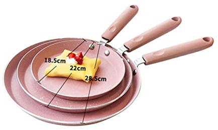 BESTYASH Frying Pan Pink with Even Heat Conduction Aluminum Non-Stick and Flat Bottom Practical Useful Omelette Pancake Pan for Home Cooking and Restaurant Use