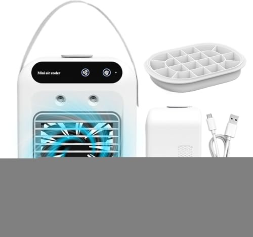 Air Conditioning Fan | Personal Air Conditioner, Desk Accessory with Ice Tray for Bedroom, Living Room, Apartment, Basement and Camping