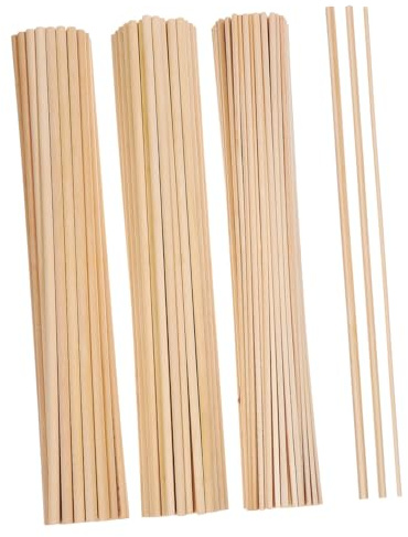 WEKAMOS 215 Piezas Tacos de Madera Redondos Surtidos para Manualidades Barras de Madera sin Acabado de Tres Diámetros Listos para Proyectos de Bricolaje y Modelismo