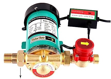 ZKLGS Pompa di Aumento della Pressione dell'Acqua Calda Conduttura dell'Acqua del Rubinetto Muta con flussostato Automatico Pompa di ricircolo/circolatore della Doccia(15GR-15-0.75inch)