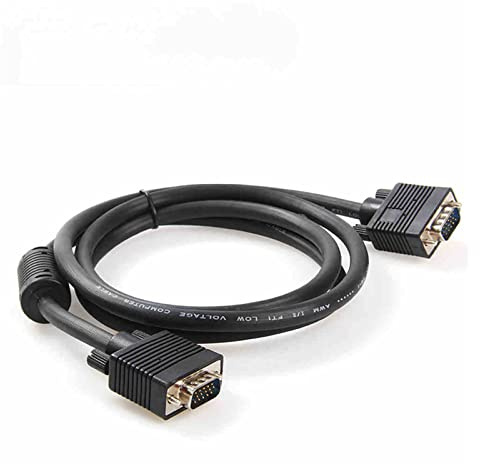 QSBVSO 1 Pezzo 2 Metri Pc Monitoraggio del Computer Maschio a Maschio 15 Pin Vga m/m Cavo del Cavo Nero Compatible with PC TV, SVGA Analog 1920 x 1080p