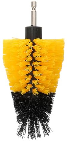 Toddmomy Soft Drill Brush Attachment Wire Wheel Cleaner Brush Head 5-inch Tapered Ball Drill Scrubber for Grout Tile Auto Detailing