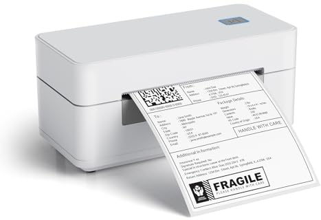 SupDesk DHL etikettskrivare Bluetooth 4 x 6 fraktetiketter, skrivare, etikett, termoskrivare för Shopify Ebay Etsy DPD UPS streckkod kompatibel med iOS, Android, Windows, Mac, Linux