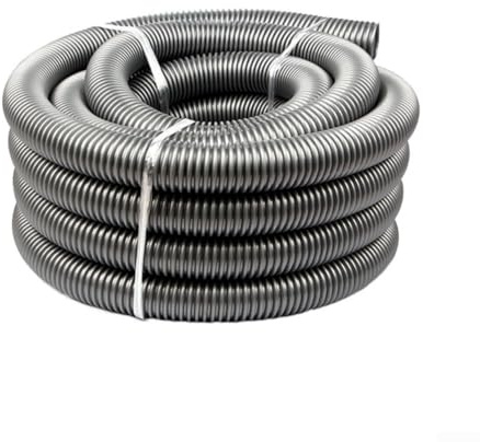DAZZLEEX 2m Vacuum Cleaner Threaded Hose with 50mm Inner Diameter and 58mm Outer Diameter, Flexible Plastic Tube Compatible with Most Models for Home or Workshop(Gray)