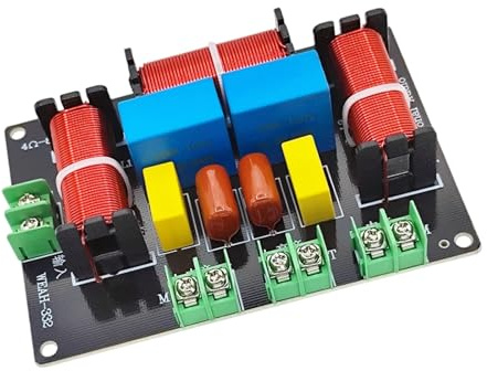 XAGMODSHN Professionelle elektronische 3-Wege Frequenzweiche für Lautsprecher, Frequenzteiler, 200 W Leistung, Phasenkorrektur, 4–8 Ohm