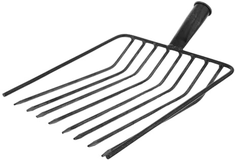 GAROZATION Forca da Giardinaggio in Acciaio da 10 Denti, Testina di Ricambio Robusta per Diserbo e Dissodamento, Attrezzo Portatile per Manutenzione Prato e Uso Agricolo