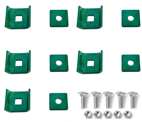 MEIN GARTEN VERSAND Doppelstabmatten Verbinder 6/5/6 mm 5er Set – grün RAL 6005 pulverbeschichtet – Gittermatten-Verbinder/Mattenverbinder für Stabmattenzaun