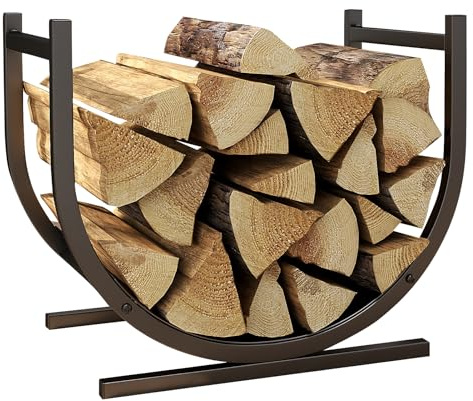 DOEWORKS Indoor Firewood Rack Decorative Wood Holder Fireside Log Rack