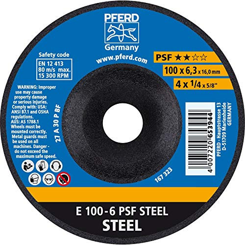 10 x PFERD Schruppscheibe E 100-6 PSF STEEL/16,0| Art.: 62010634