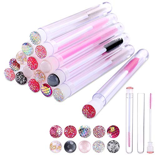 Dming 10pcs Eyelash brush Lash Wand Makeup tool Eyelash Extension supplies Cleaning brush Diamond Mascara mix color