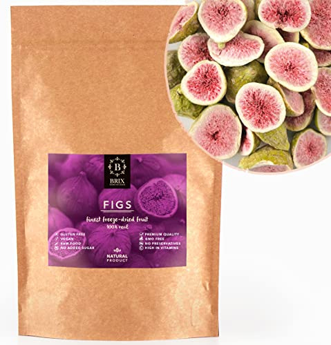 BRIX Higos Liofilizados | Higo Silvestre Deshidratado 100% Natural 95g | Premio Gran Sabor de Frutas Liofilizadas | Sin OGM ni Gluten, Vegano y Retenido de Vitaminas
