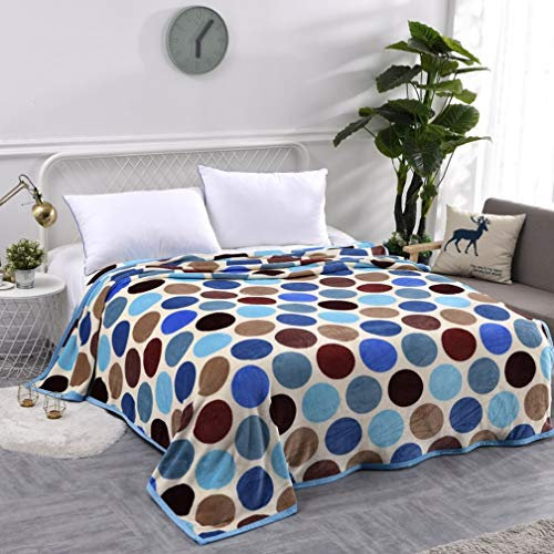 Sticker Superb Flanell Bett Decke Fleece Tagesdecke,Weiche Mikrofaserdecke,Warme Plüschdecken,3D-Druck werfen,Sofadecke,Autoteppich,Camping Decke (Farbige Punkte, 79x87 inch)