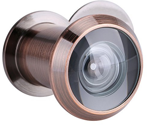 GOTOTOP 22mm 220°HD Door Viewer Peephole Wide Viewing Angle with Heavy Duty Privacy Cover Copper Optical Glass Anti-Theft Door Accessories(Red Bronze)