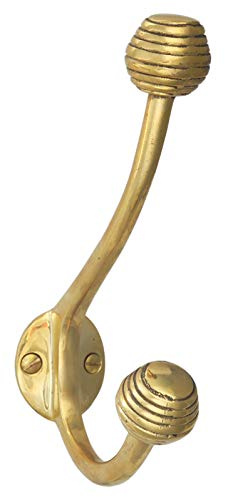 Castelion® Brass Beehive Hat and Coak Hook | Victorian Hat and Coat Hook | Screws Included | Brass Hardware Perfect for Modern or Traditional Homes | 15cm / 6inch