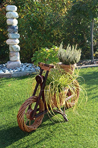 Weidengeflecht zum Bepflanzen 8 verschiedene Varianten Handgefertigt Blumentopf Weidenkorb Rattan Pflanzkübel Pflanzgefäß Pflanzschale Pflanzkasten Übertopf Blumenkasten (Motorrad)