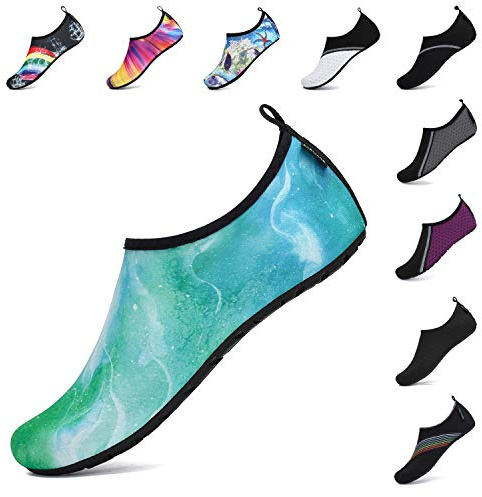 SAGUARO Unisex Scarpe da Mare Uomo Scarpe da Spiaggia Antiscivolo Donna Scarpe da Immersione Leggere Scarpe per Acqua Yoga Scarpe da Scoglio Traspirante Sportive Surf Verdeacqua 38/39 EU