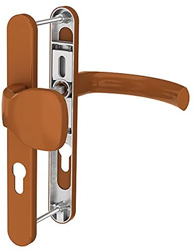 Premium Drückergarnitur Jupiter DHS 92mm - Oval - Griff-Knauf, Farbe:Golden Oak RAL 8003, Schildbreite:52mm