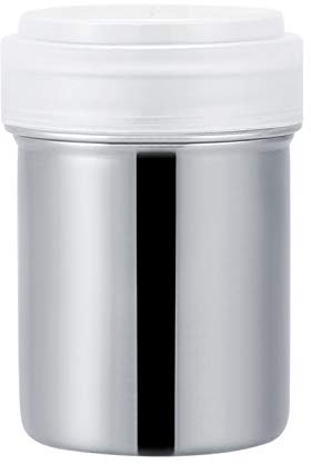Coctelera de chocolate, cacao en polvo, tarro rociador de acero inoxidable Botella de condimento Suministros para hornear Suministros de café Plumero Malla cóncava de acero inoxidable 304(pequeña)