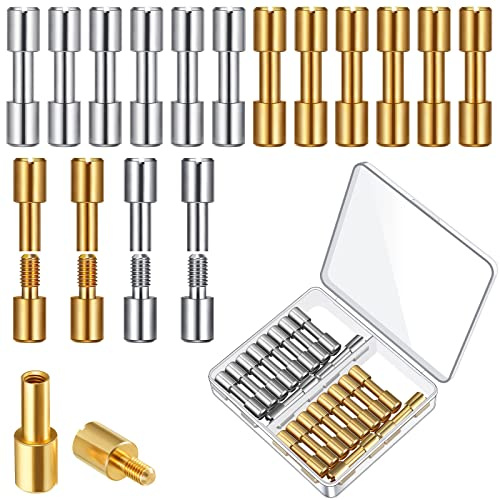 Lot de 10 boulons de fixation en laiton avec 10 ensembles de boulons de fixation en acier inoxydable, rivets de verrouillage tactiques, fournitures de fabrication de couteaux, épingles à couteau, vis