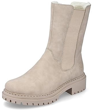 Rieker Damen Chelsea Boots 72683, Frauen Stiefeletten,Schlupfstiefel,hoch,Stiefel,Bootee,Booties,halbstiefel,Kurzstiefel,beige (62),39 EU / 6 UK