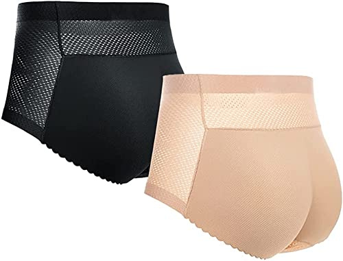 SUIUOI 2 unidades de calzoncillos acolchados para mujer con levantamiento de glúteos push up, moldeador de cintura, cuerpo moldeador de barriga, control de la ropa interior debajo de la falda