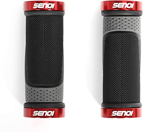 SENQI Fahrradgriffe, Aluminiumlegierung und TPR-Gummi, 130 mm x 130 mm, 130 mm x 90 mm, 90 mm x 90 mm, passend für 22,2 mm Lenker, rutschfest, geeignet für Mountainbikes, BMX-Fahrräder